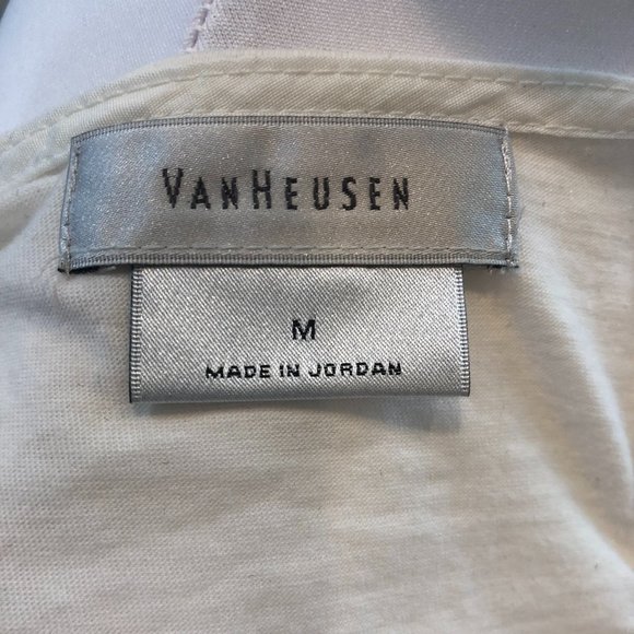 Van Heusen Sleeveless Lace Front Cream Top, Size M - Picture 5 of 8